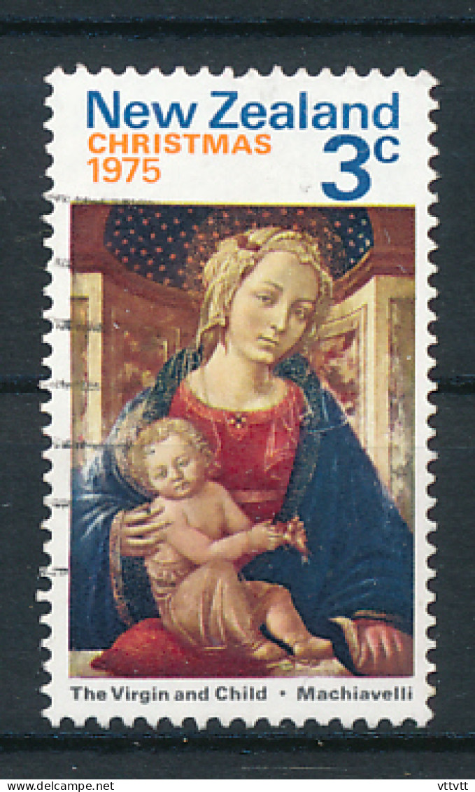 Timbre :  NEW ZEALAND, NOUVELLE ZELANDE (1975), Christmas, The Virgin And Child, Machiavelli, Oblitéré - Used Stamps