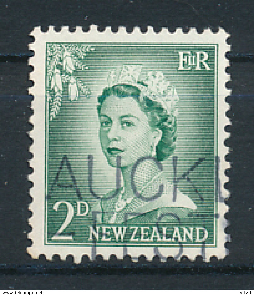 Timbre :  NEW ZEALAND, NOUVELLE ZELANDE (1956), Queen Elizabeth, 2D, Oblitéré - Gebruikt