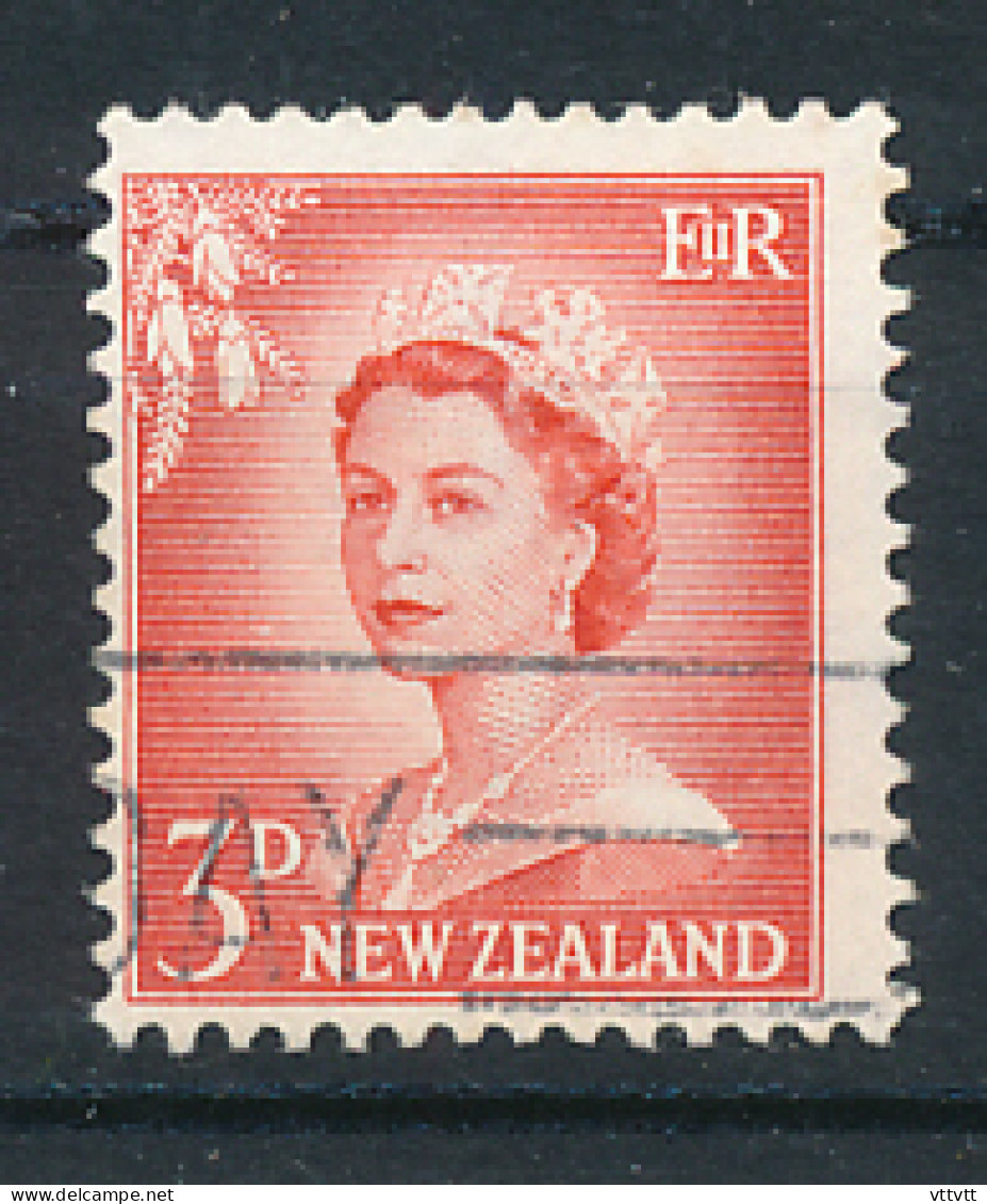 Timbre :  NEW ZEALAND, NOUVELLE ZELANDE (1956), Queen Elizabeth, 3D, Oblitéré - Gebraucht