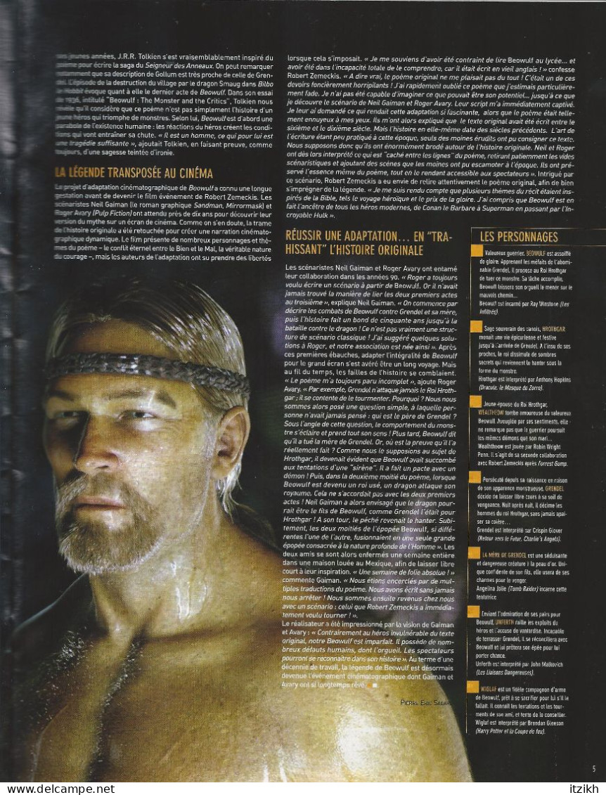 La Légende De Beowulf 2007 Livret 20 Pages Etat Neuf Zemeckis Winstone Hopkins Malkovich Penn  Angelina Jolie - Publicidad