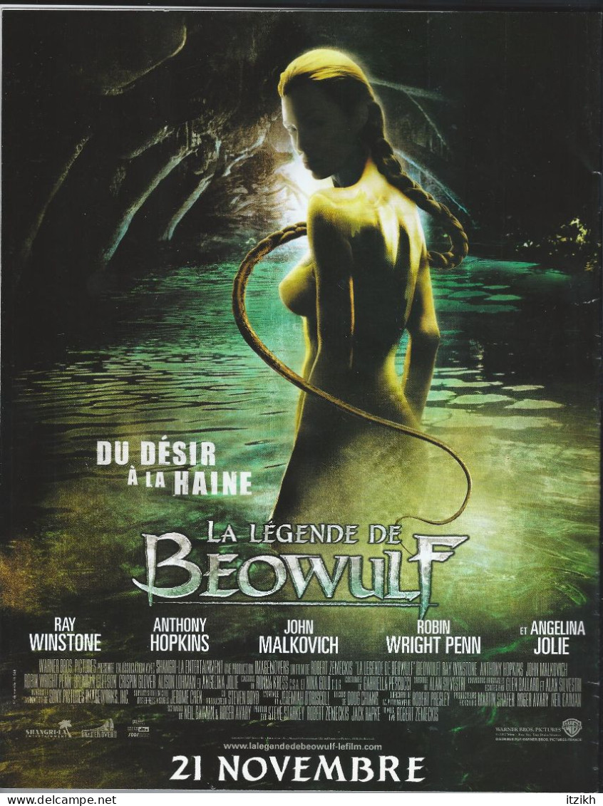 La Légende De Beowulf 2007 Livret 20 Pages Etat Neuf Zemeckis Winstone Hopkins Malkovich Penn  Angelina Jolie - Pubblicitari