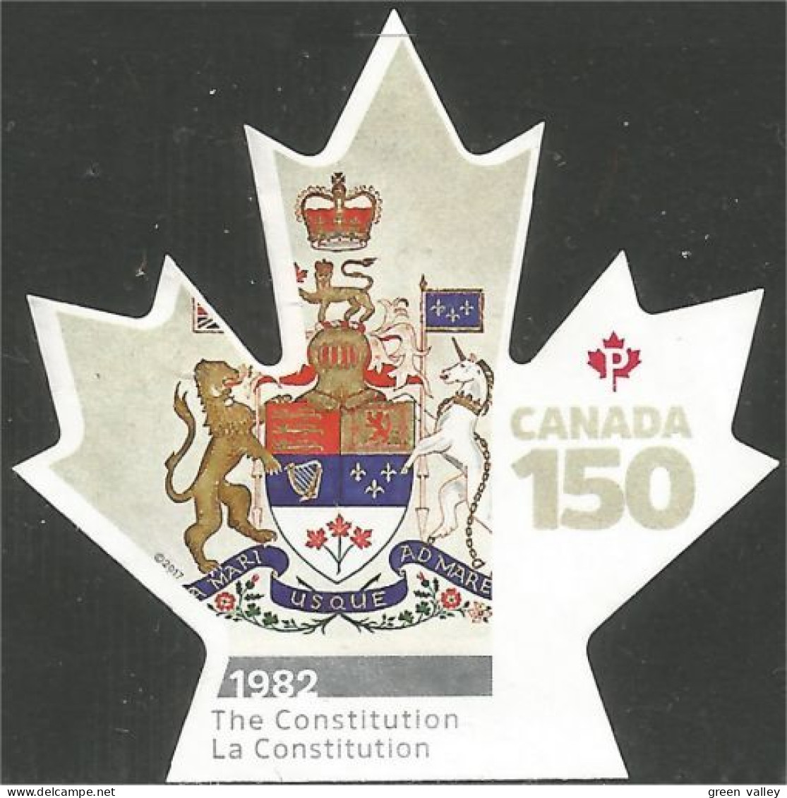 Canada 150 Feuille Erable Maple Leaf Armoiries Mint No Gum (149) - Francobolli