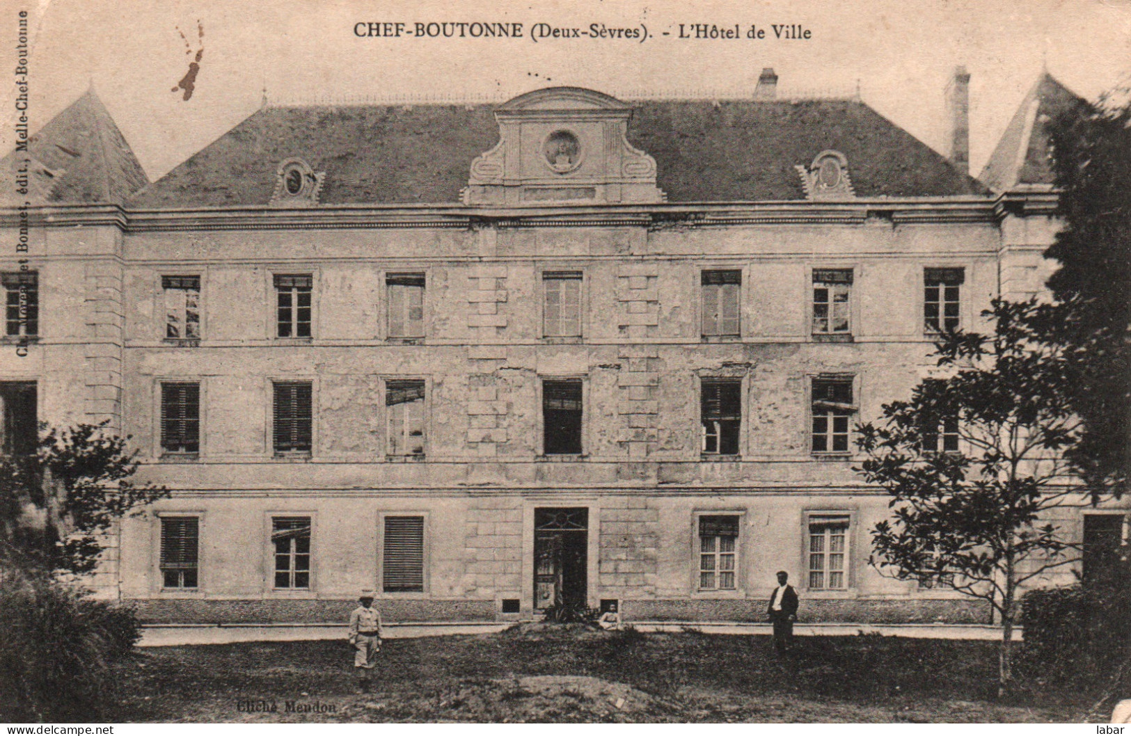 CPA CHEF BOUTONNE L'HOTEL DE VILLE 1906 - Chef Boutonne