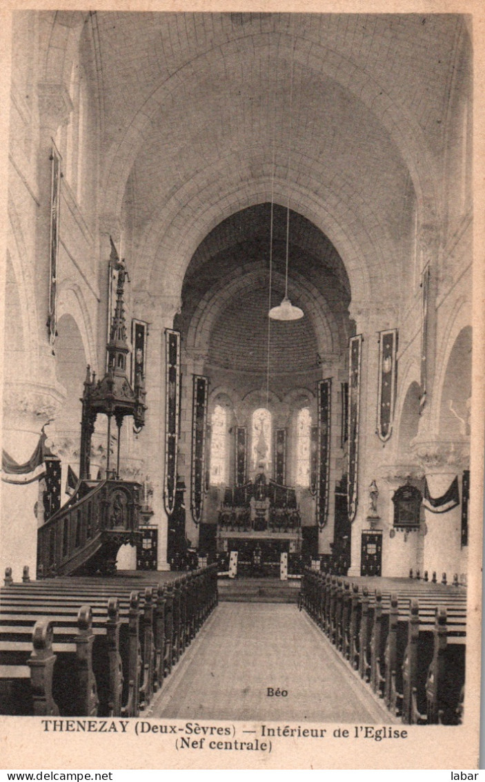 CPA THENEZAY INTERIEUR DE L'EGLISE - Thenezay