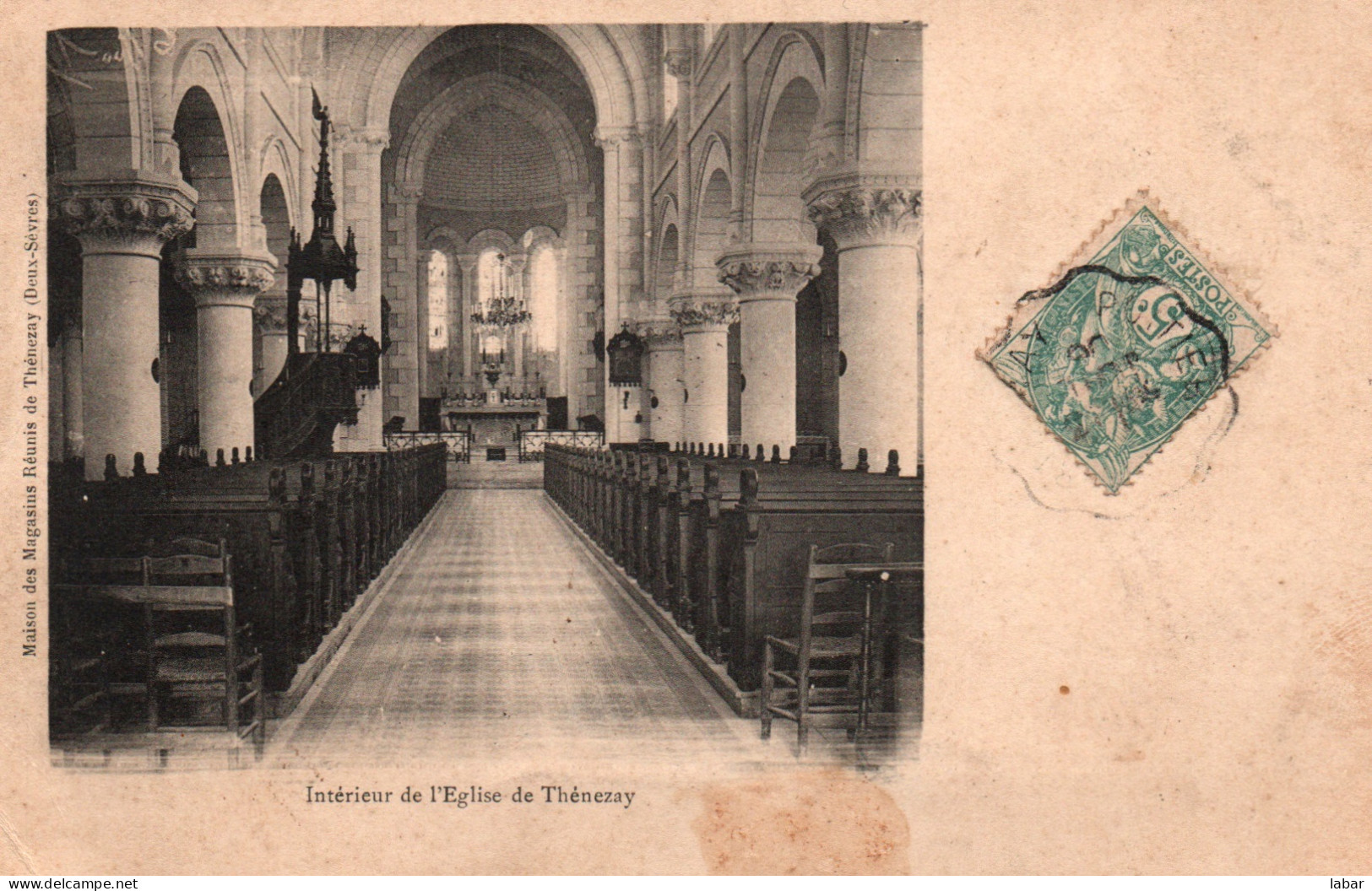 CPA THENEZAY INTERIEUR DE L'EGLISE 1906  - Thenezay
