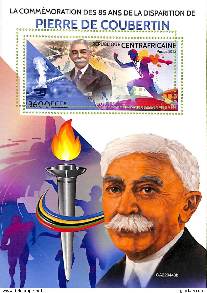 A7373 - CENTRAFRICAINE - ERROR MISPERF Stamp Sheet - 2022 - Sport OLYMPIC GAMES - Hiver 2022 : Pékin