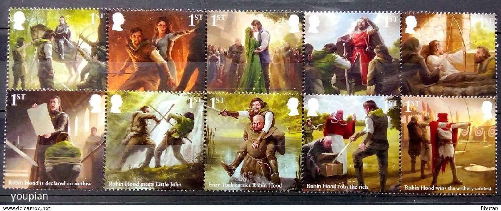 Great Britain 2023, The Legend Of Robin Hood, Two MNH Stamps Strips - Ohne Zuordnung