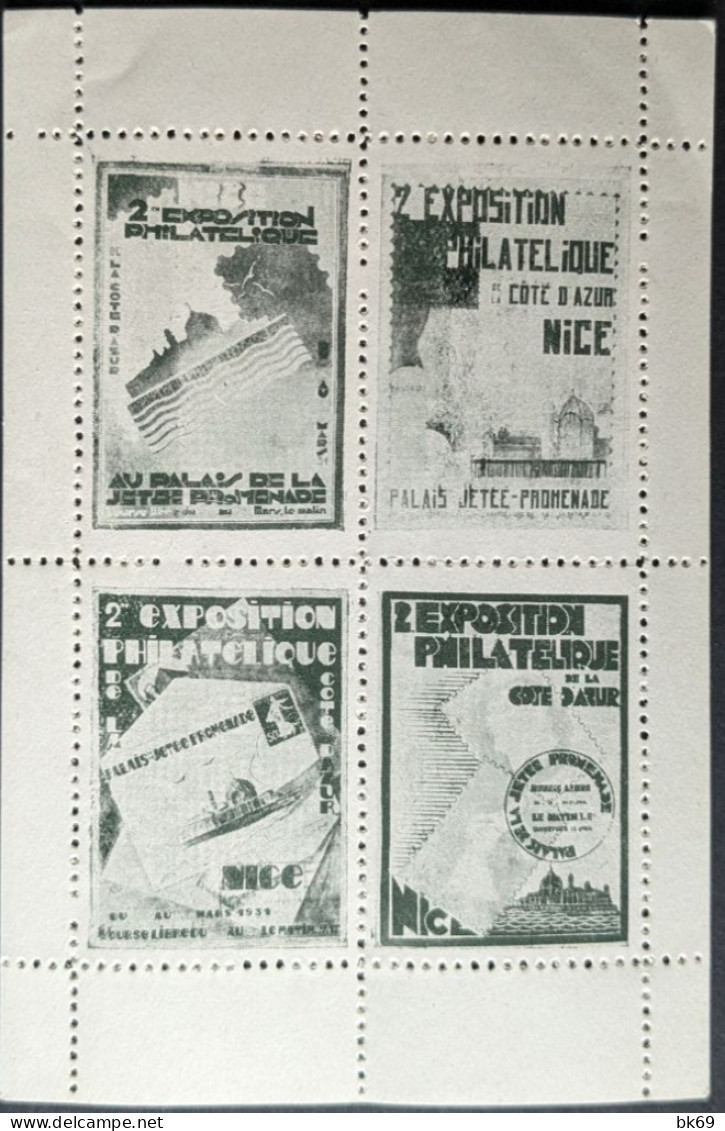 Nice 1931, 4 Blocs De 4 : 16 Vignettes**, 2eme Exposition Philatélique Nice Cote D'Azur - Briefmarkenmessen