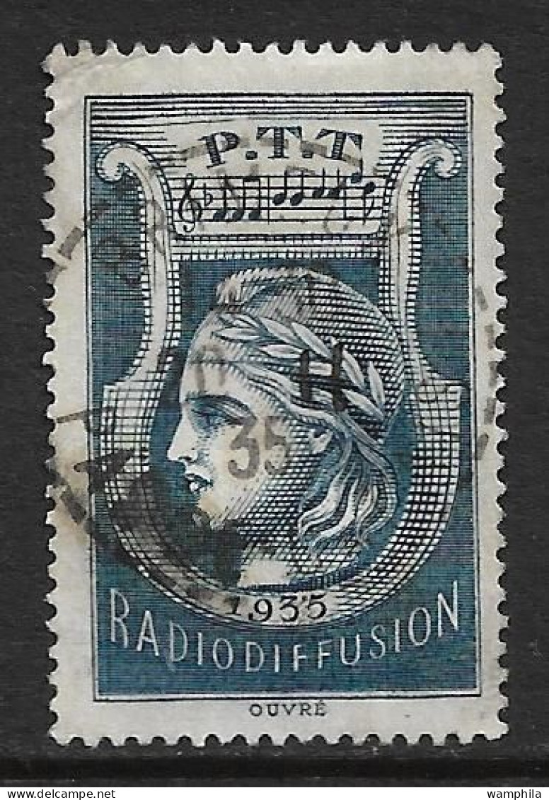 Radiodiffusion N°1 Oblitéré (sans Valeur Bleu) Cote 30€ - Radiodifusión