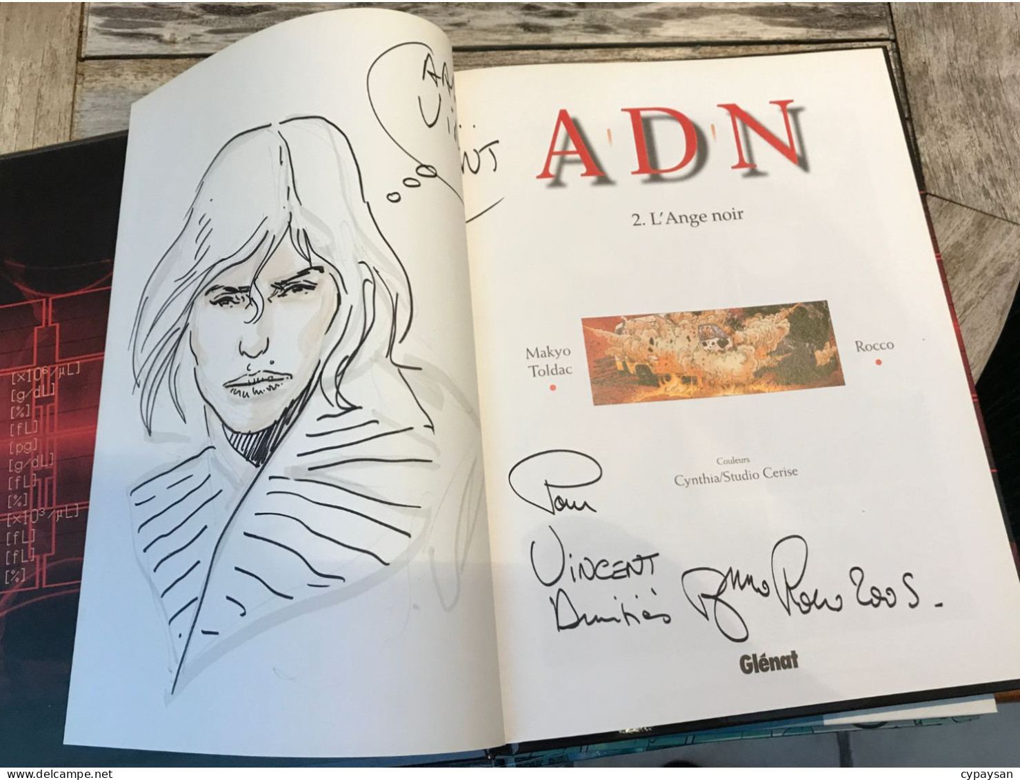 A.D.N. ADN 2 L'ange Noir EO DEDICACE BE Glénat 11/2004 AToldac Rocco (BI3) - Autographs