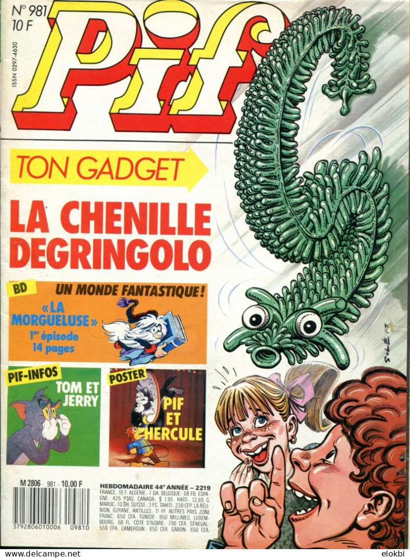 Lot Des Pif Gadget N°981, 982 Et 983 De Janvier 1988 - La Morgueluse (BD En 3 Parties) Par Yannick Et Motti - Pif Gadget