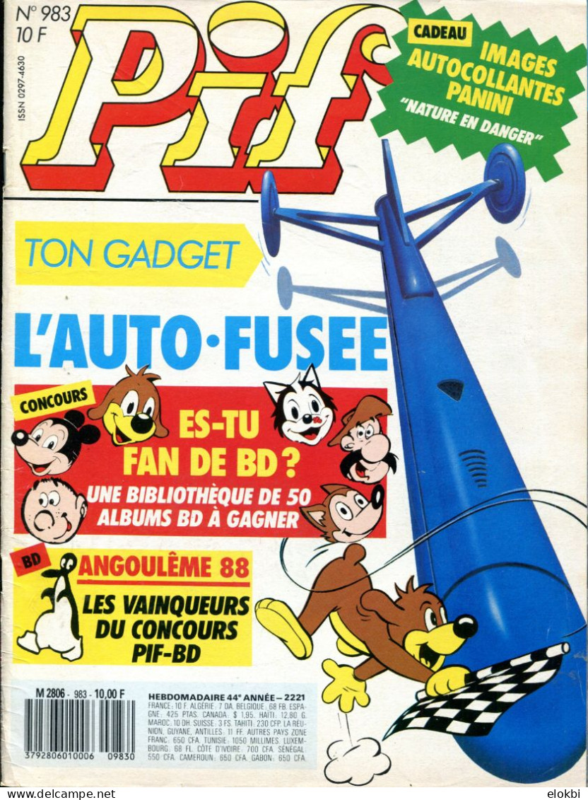 Lot des Pif Gadget N°981, 982 et 983 de janvier 1988 - La Morgueluse (BD en 3 parties) par Yannick et Motti