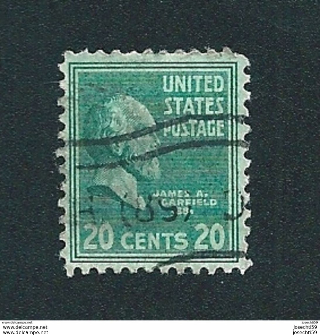 N° 390 Timbre USA Garfield Oblitéré  1954 UNITED STATES POSTAGE20 CENTS - Usados