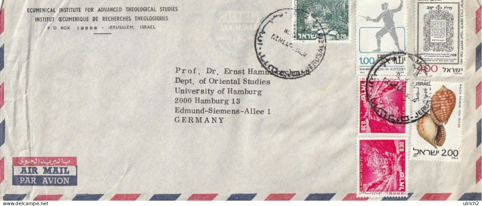 Israel - Airmail Letter - Ecumenical Institute For Advanced Theological Studies Jerusalem - To Germany - 1978 (67461) - Brieven En Documenten