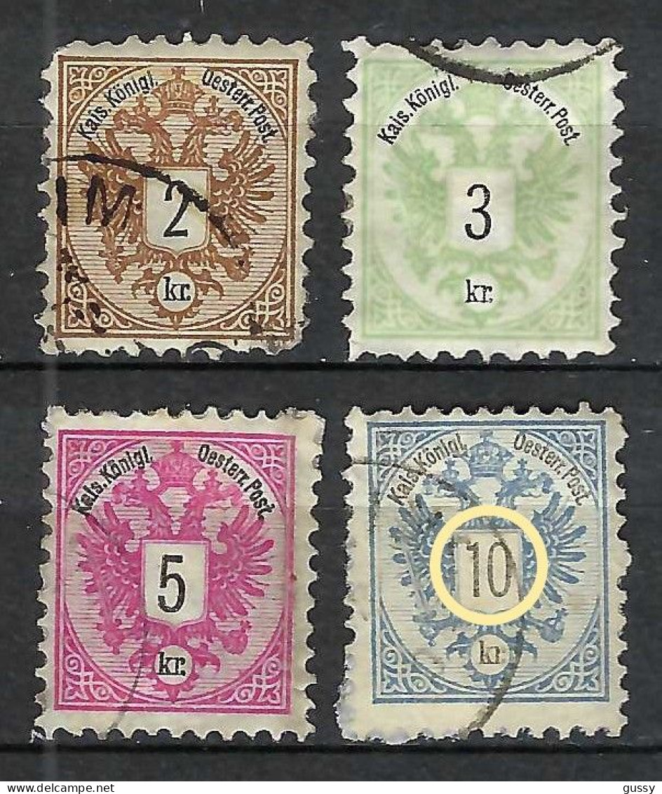 AUTRICHE Ca.1883: Lot D' Obl. CAD, Var. "chiffre 10 Et Inscriptions Gris Clairs Et Non Pas Noirs" - Dagbladen