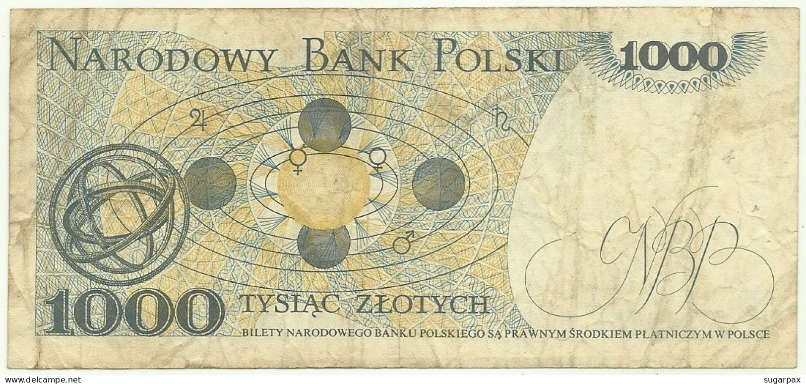 POLAND - 1000 Zlotych - 1982 - Pick 146.c - Série GA - Narodowy Bank Polski - 1.000 - Poland