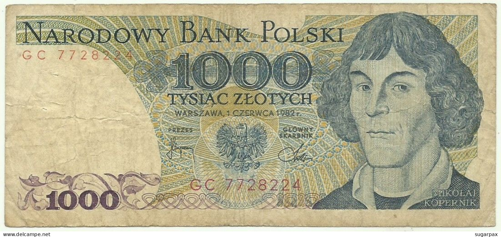 POLAND - 1000 Zlotych - 1982 - Pick 146.c - Série GC - Narodowy Bank Polski - 1.000 - Poland