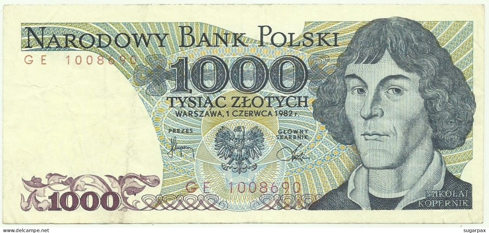 POLAND - 1000 Zlotych - 1982 - Pick 146.c - Série GE - Narodowy Bank Polski - 1.000 - Pologne