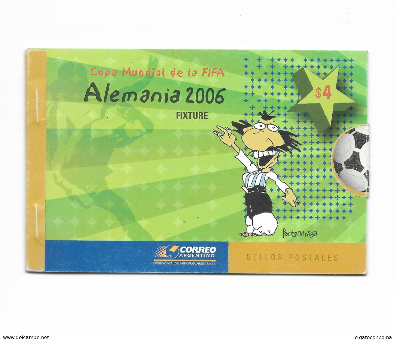 ARGENTINA 2006 FOOTBALL WORLD CUP GERMANY 2 SS 4 STAMPS IN OPEN BOOKLET MNH - Neufs