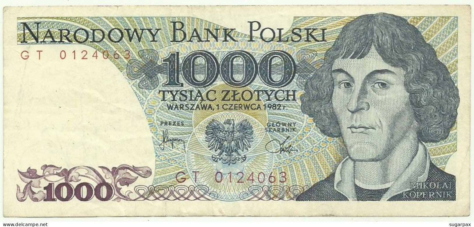 POLAND - 1000 Zlotych - 1982 - Pick 146.c - Série GT - Narodowy Bank Polski - 1.000 - Polen