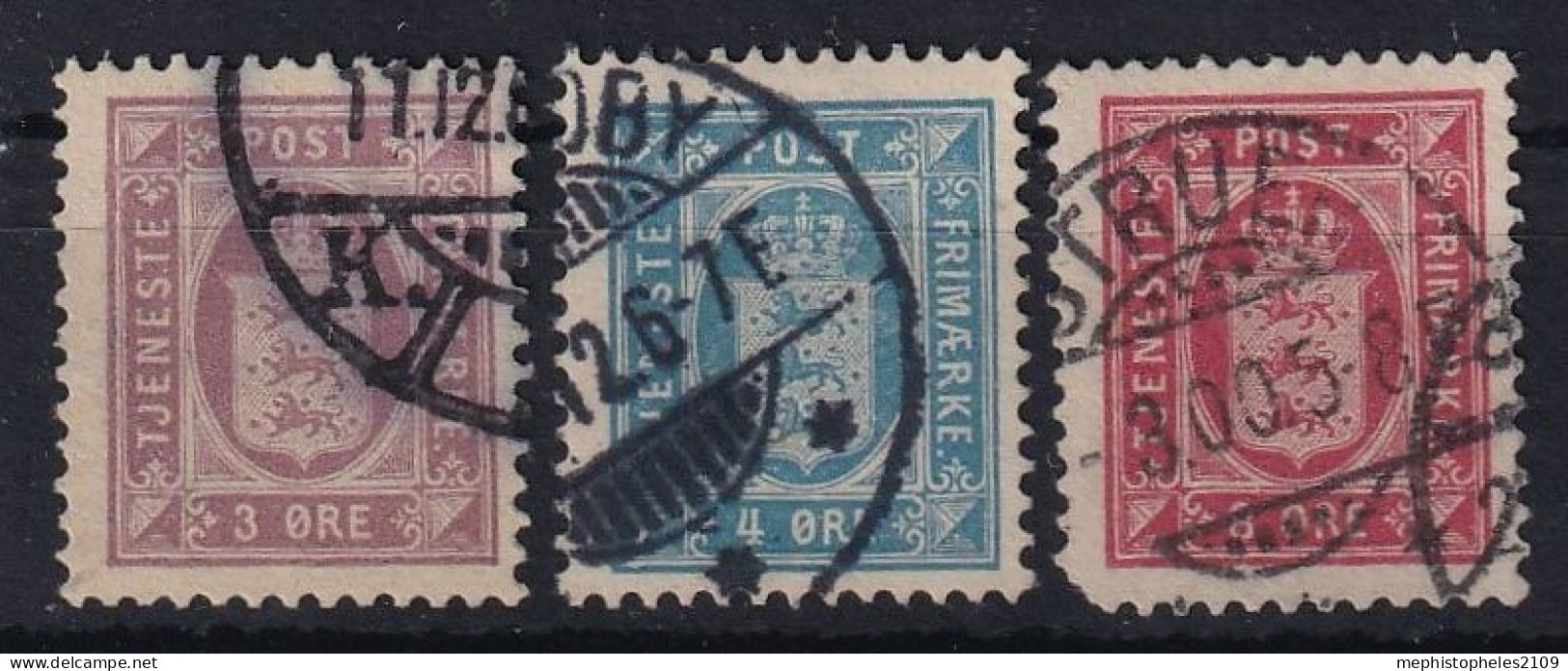 DENMARK 1875 - Canceled - Mi 4YB, 5YaB, 6YB - Service - Officials