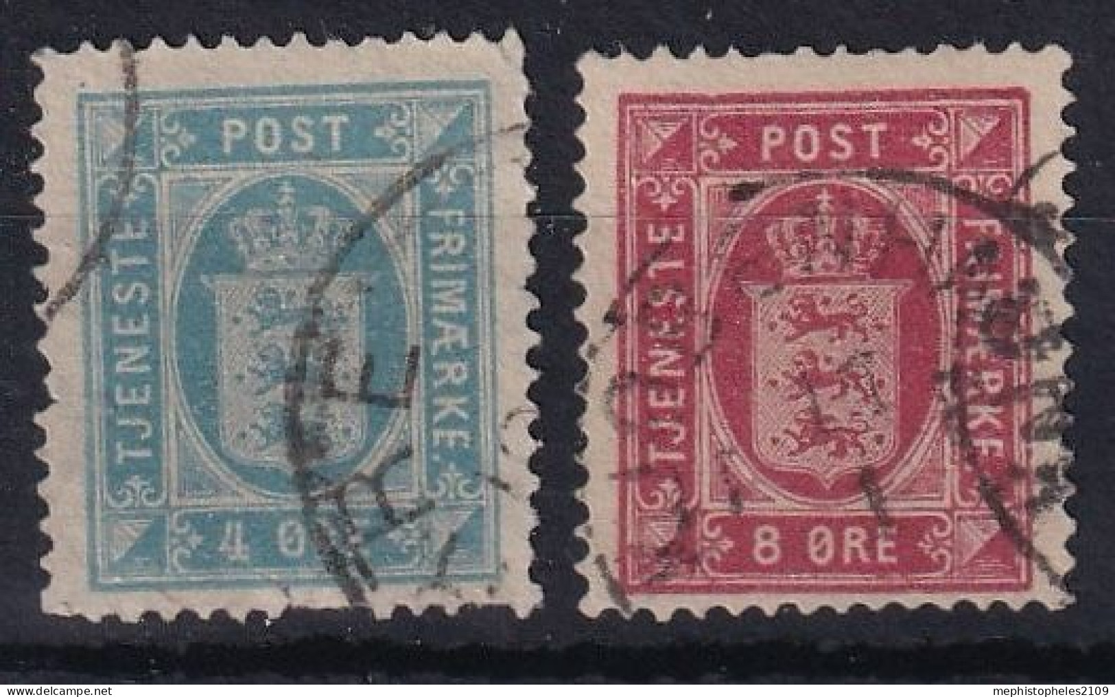 DENMARK 1875 - Canceled - Mi 5YaA, 6YA - Service - Servizio