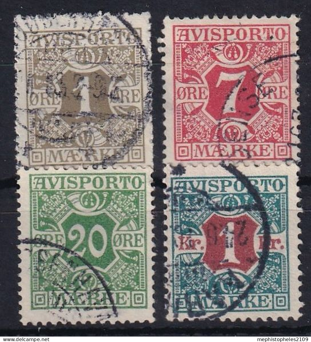 DENMARK 1914 - Canceled - Mi 1Y, 3Y, 5Y, 8Y - Newspaper Tax Stamps - Port Dû (Taxe)