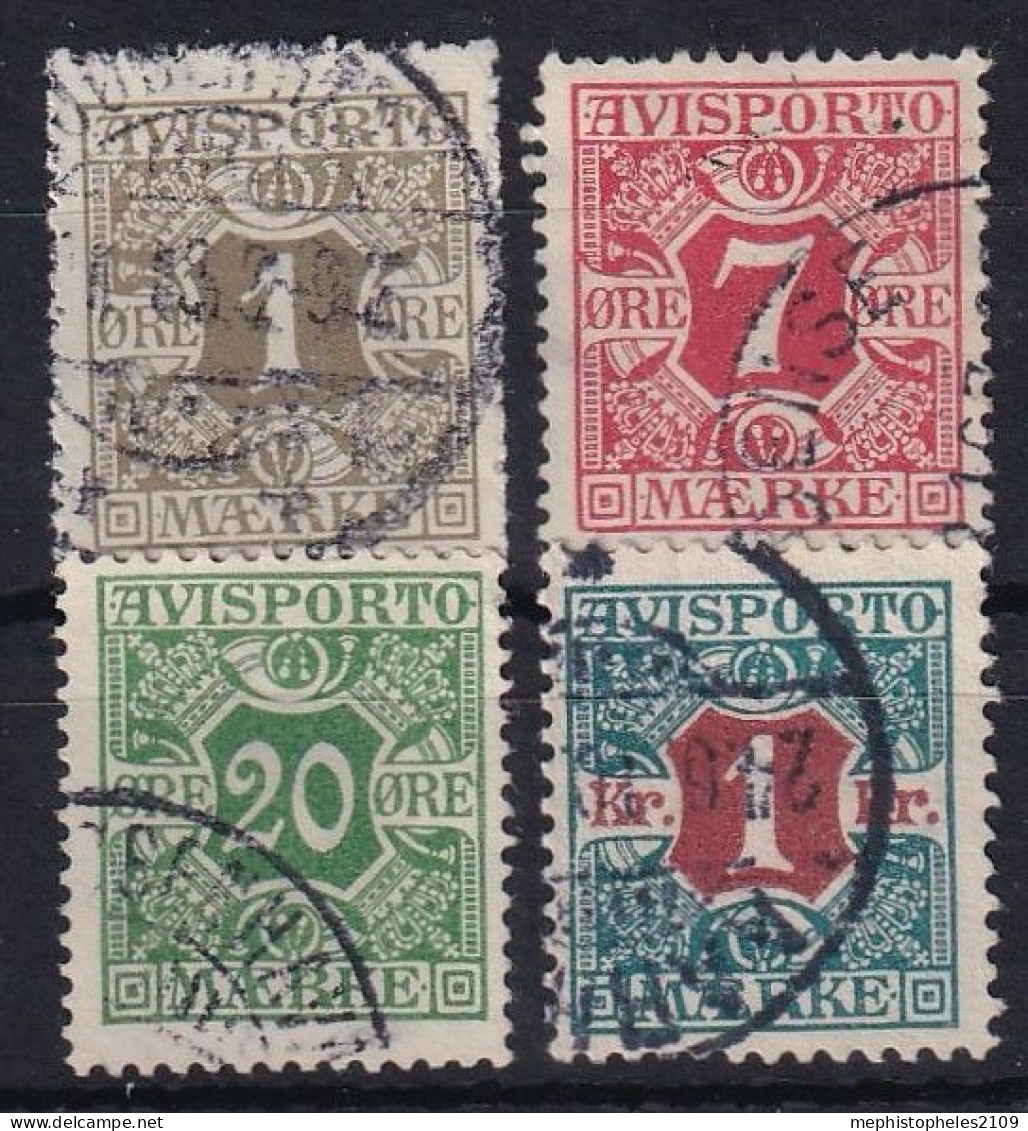 DENMARK 1914 - Canceled - Mi 1Y, 3Y, 5Y, 8Y - Newspaper Tax Stamps - Strafport