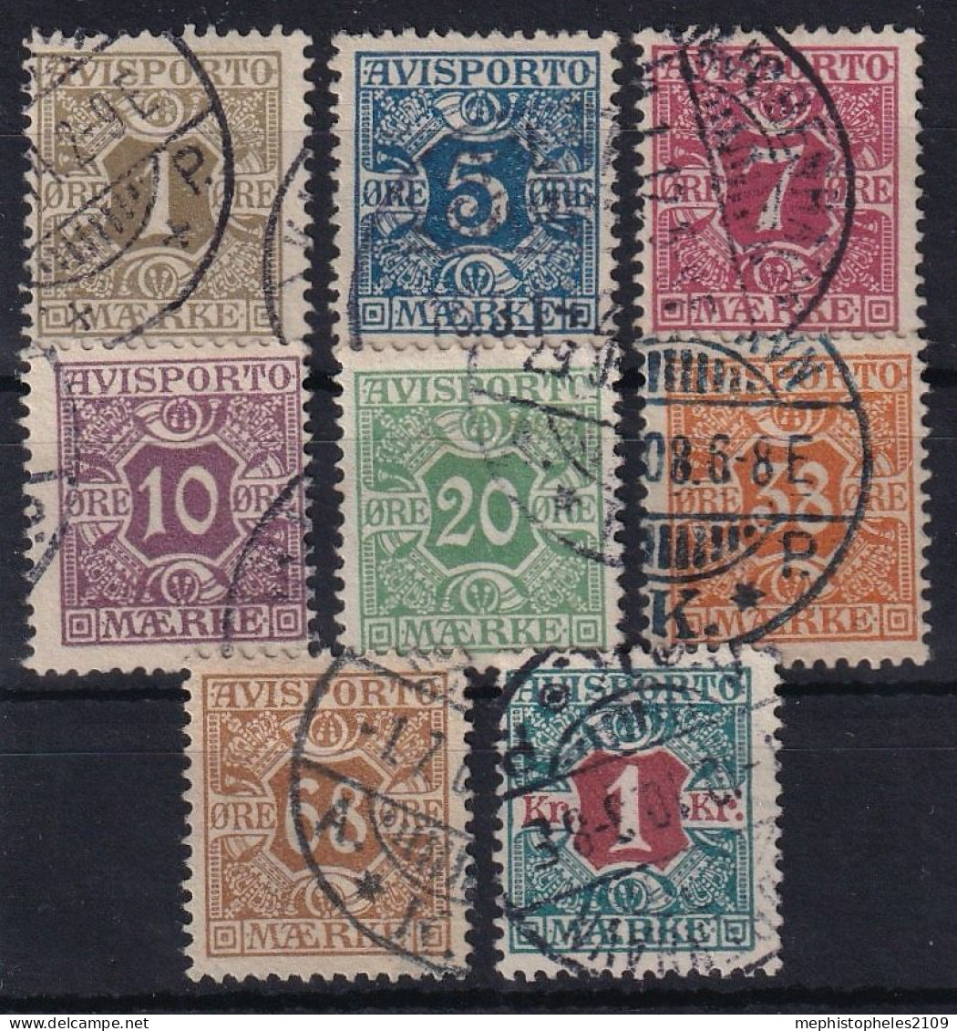 DENMARK 1907 - Canceled - Mi 1X-8X - PORTO - Postage Due