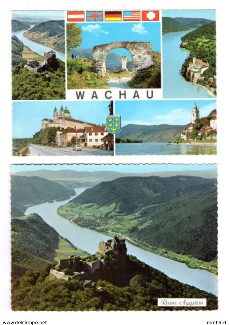 2 Stk AK Wachau , Ruine Aggstein + Mehrbildkarte  Niederösterreich Österrreich Austria - Wachau