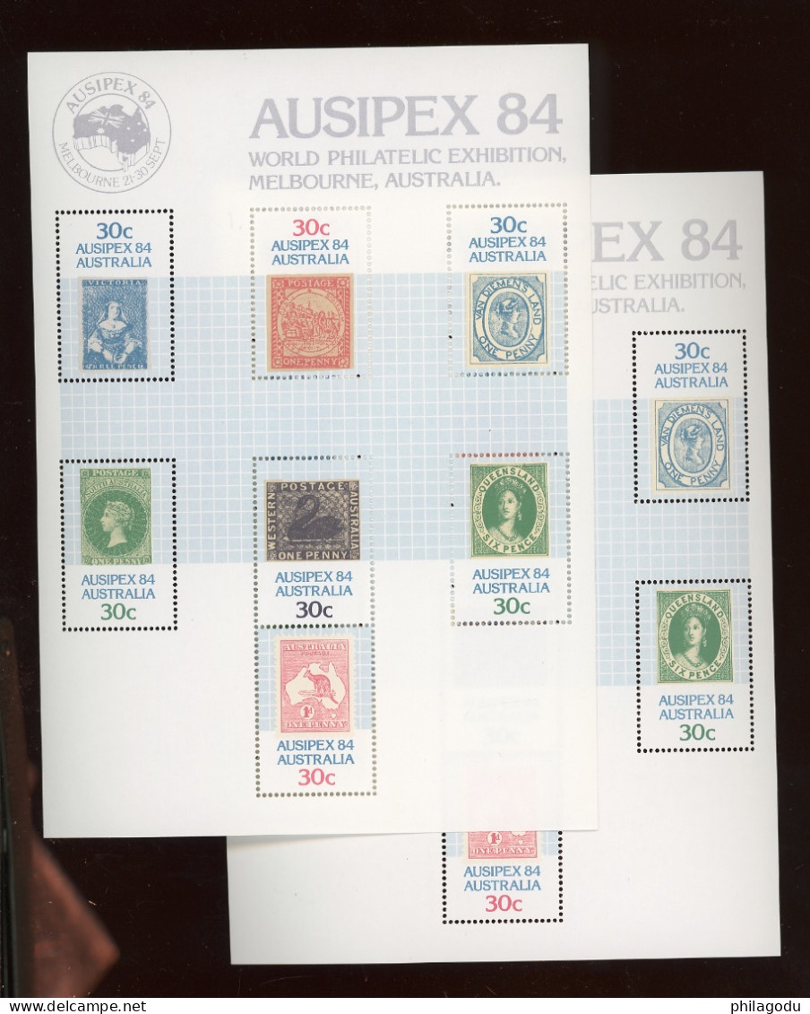 1984. Expo Philatelic  2 Nice Blocks. Stamp On Stamp. Timbre/t.  Briefmarken Auf B - Blocks & Sheetlets