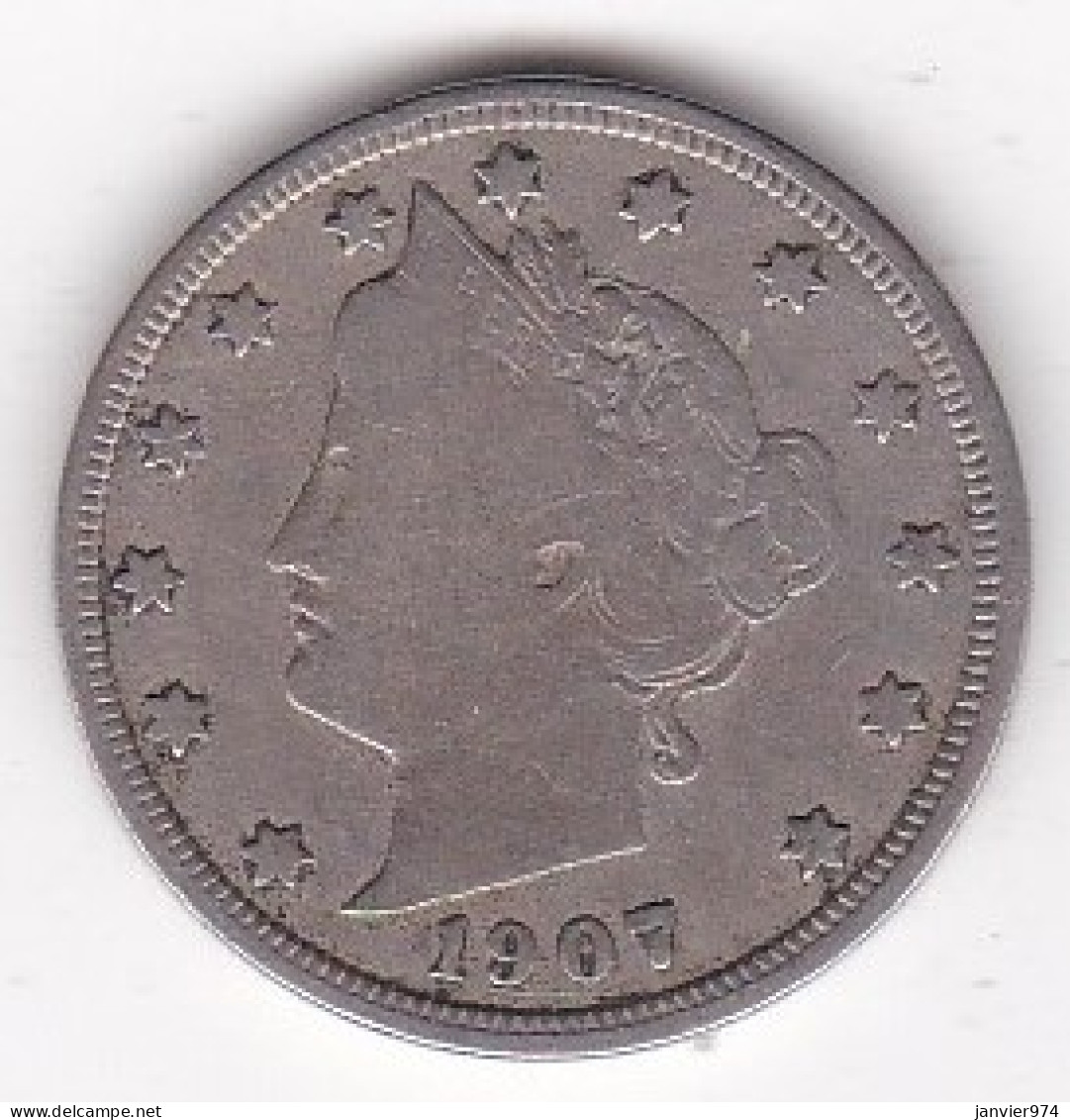 Etats-Unis . Five Cent 1907 . Liberty, En Nickel - 1883-1913: Liberty (Liberté)