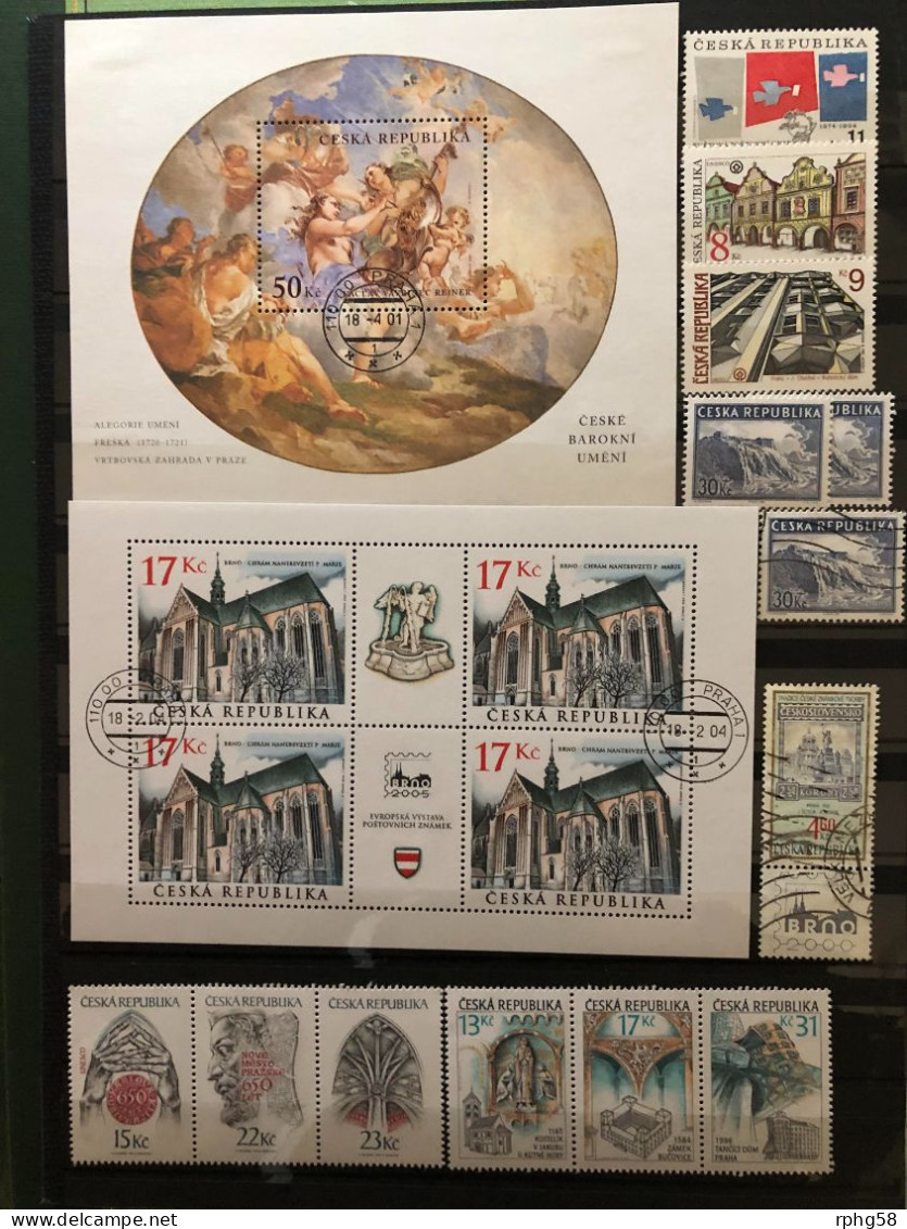 Lot Timbres République Tchèque - Collections, Lots & Séries