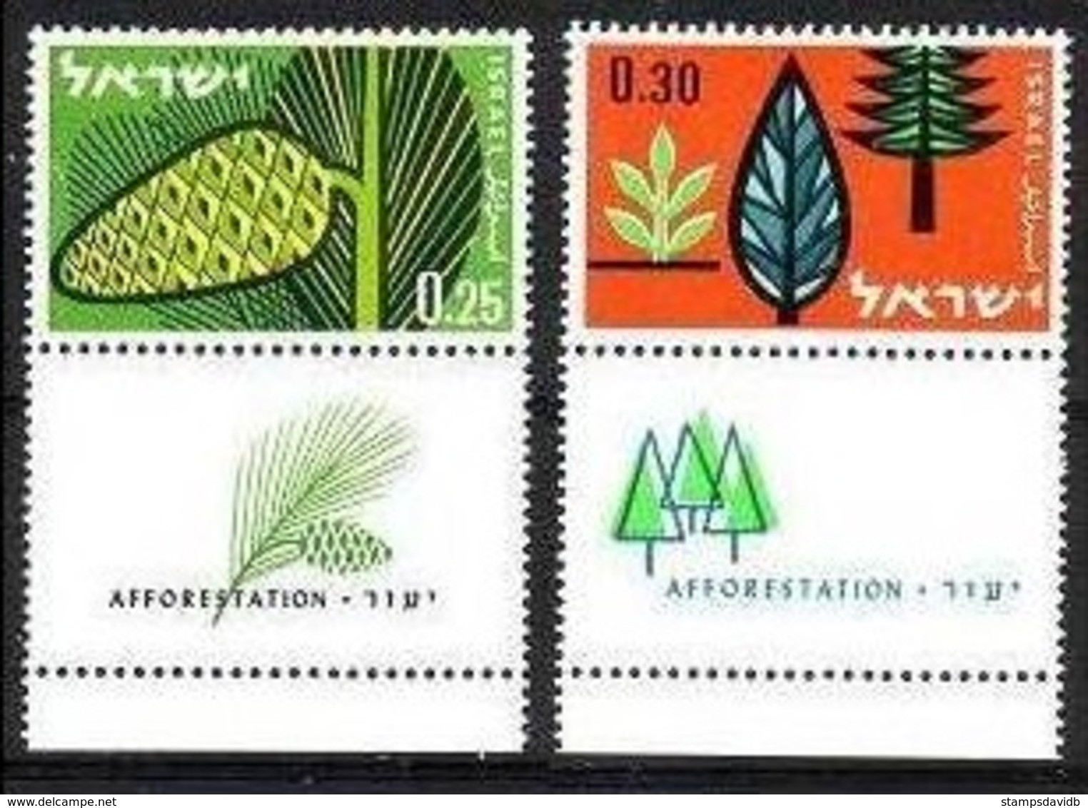 1961	Israel	247-248	AFFORESTATION		2,50 € - Nuovi (con Tab)