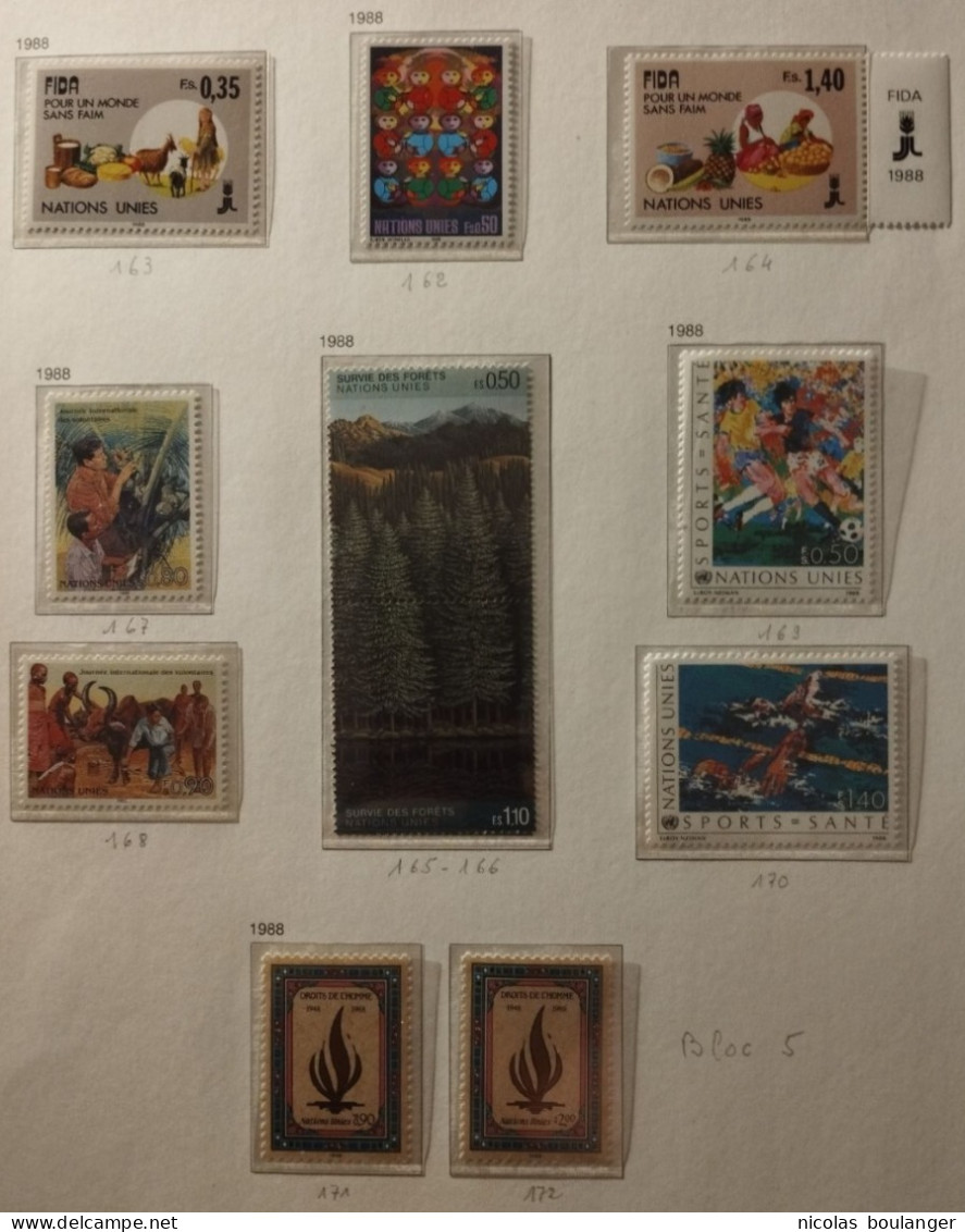 Nations Unies Genève 1988 / Yvert N°162-172 (11 Valeurs) / ** - Unused Stamps