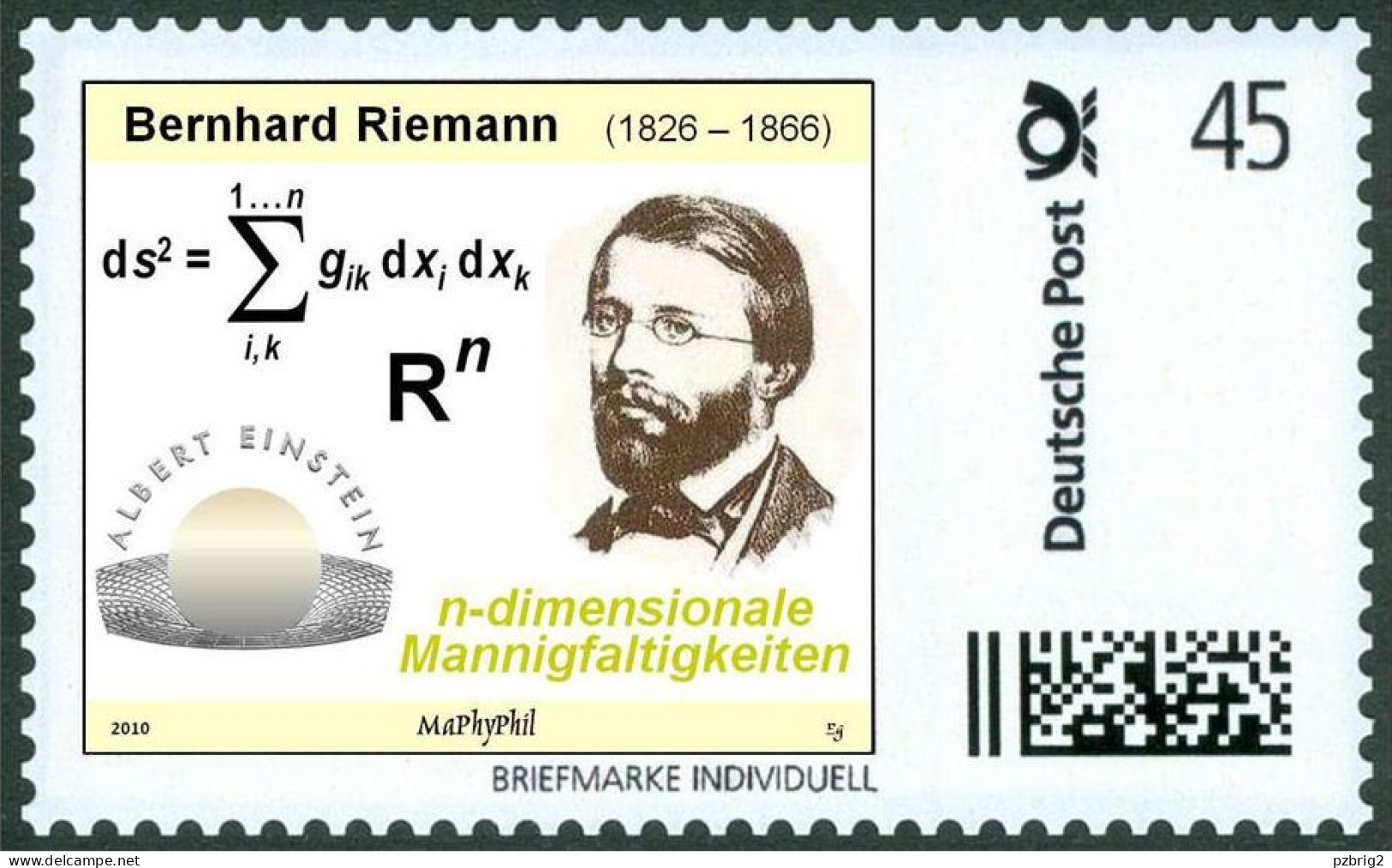 RIEMANN, B. - N-dimensional Space - A. EINSTEIN - Mathematics - Mathematician - Marke Individuell - Albert Einstein