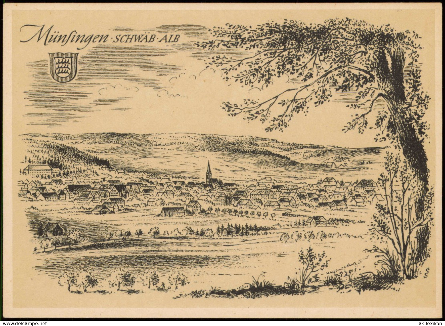 Münsingen (Württemberg) Ludwig Schäfer-Grohe, Stadt Künstlerkarte 1968 - Münsingen