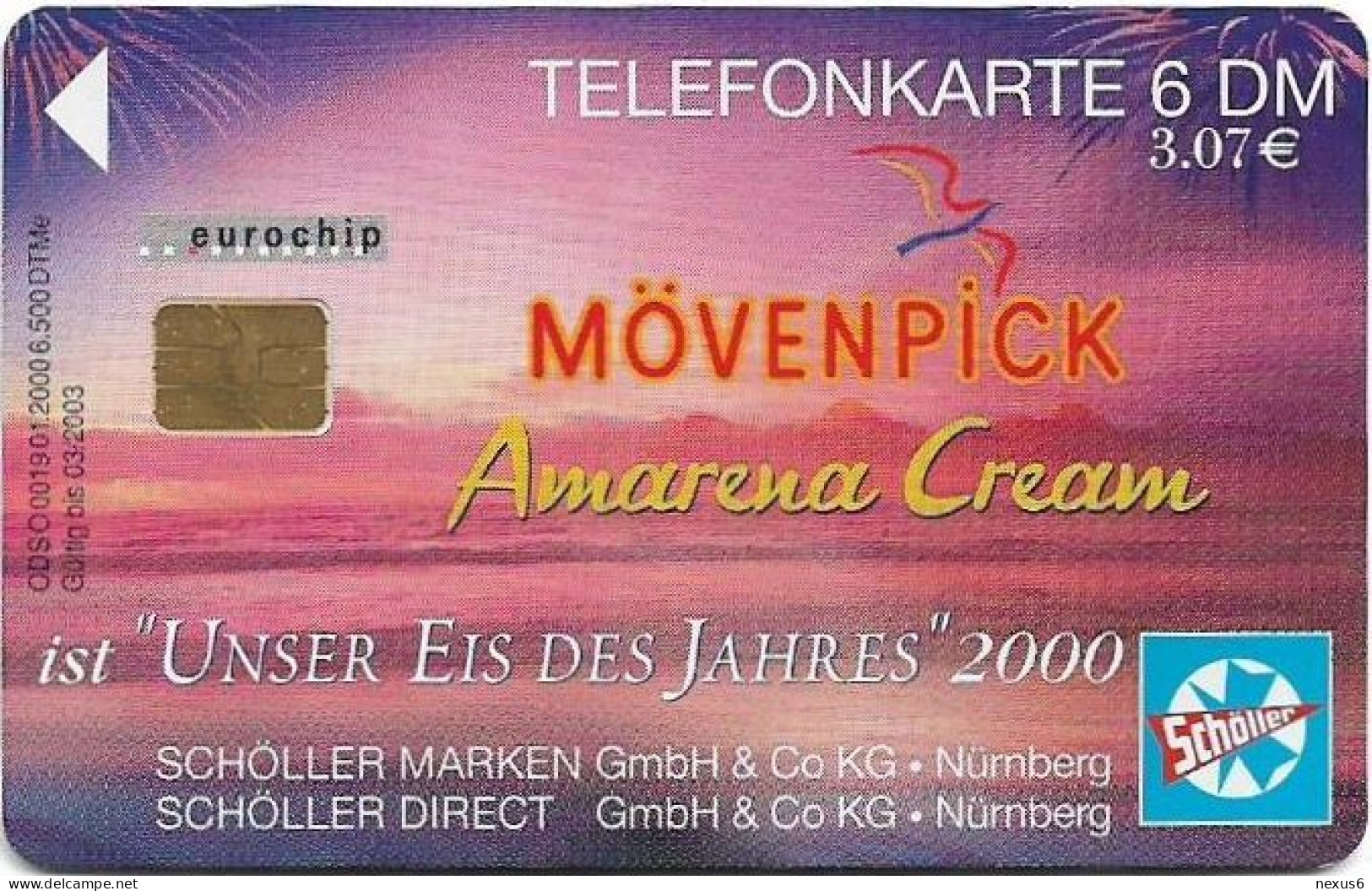 Germany - Mövenpick - Eis Des Jahres 2000 – Amarena Cream - O 0019 - 01.2000, 6DM, 6.500ex, Used - O-Series: Kundenserie Vom Sammlerservice Ausgeschlossen
