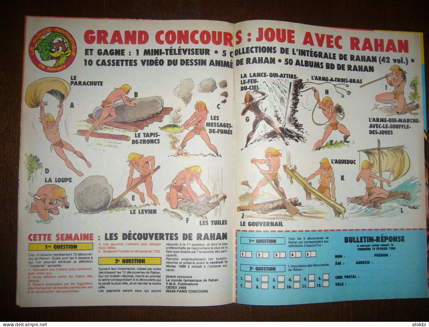 Rahan - "L'enfance de Rahan" EO parue dans Pif Gadget 984,985 et 986 qui contenaient le Grand Concours "Joue avec Rahan"