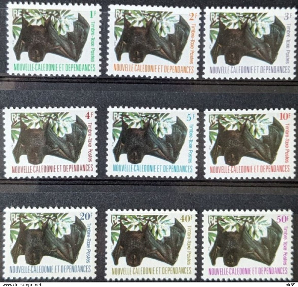 49 à 57** Taxe Série Complète De 1983 Chauve Souris Nouvelle Calédonie - Timbres-taxe