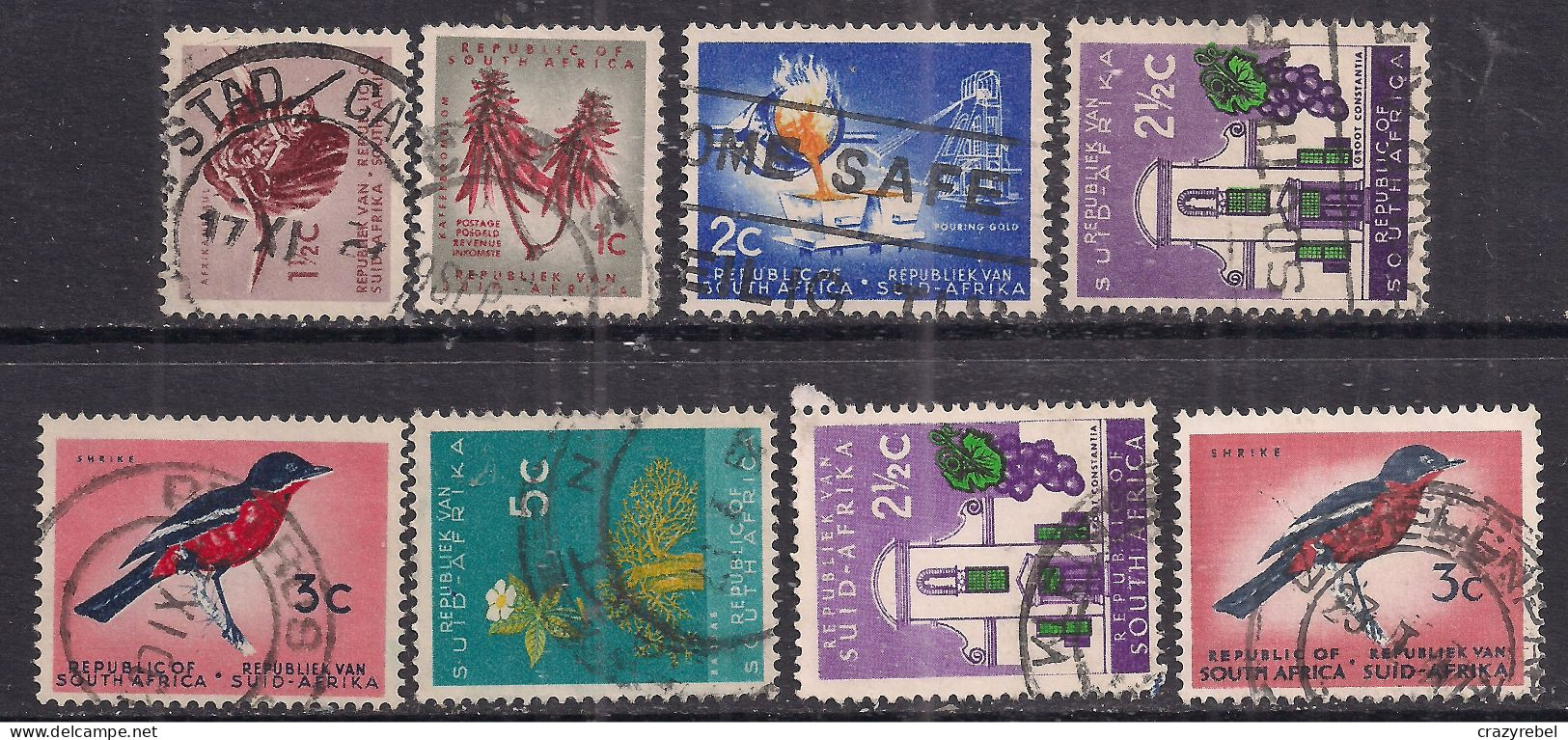 South Africa 1961-64 QE2 Selection Of 8 Used ( K150 ) - Gebraucht