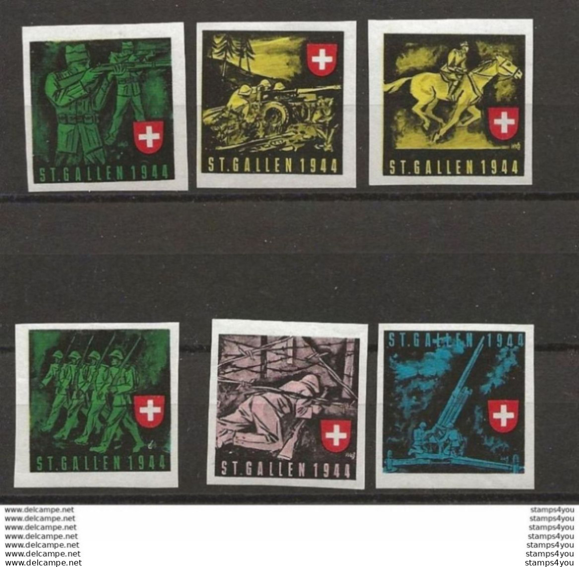 406 - 51 - 6 Timbres Non-dentelés Neufs "Meisterschaft St Gallen 1944" - Vignettes