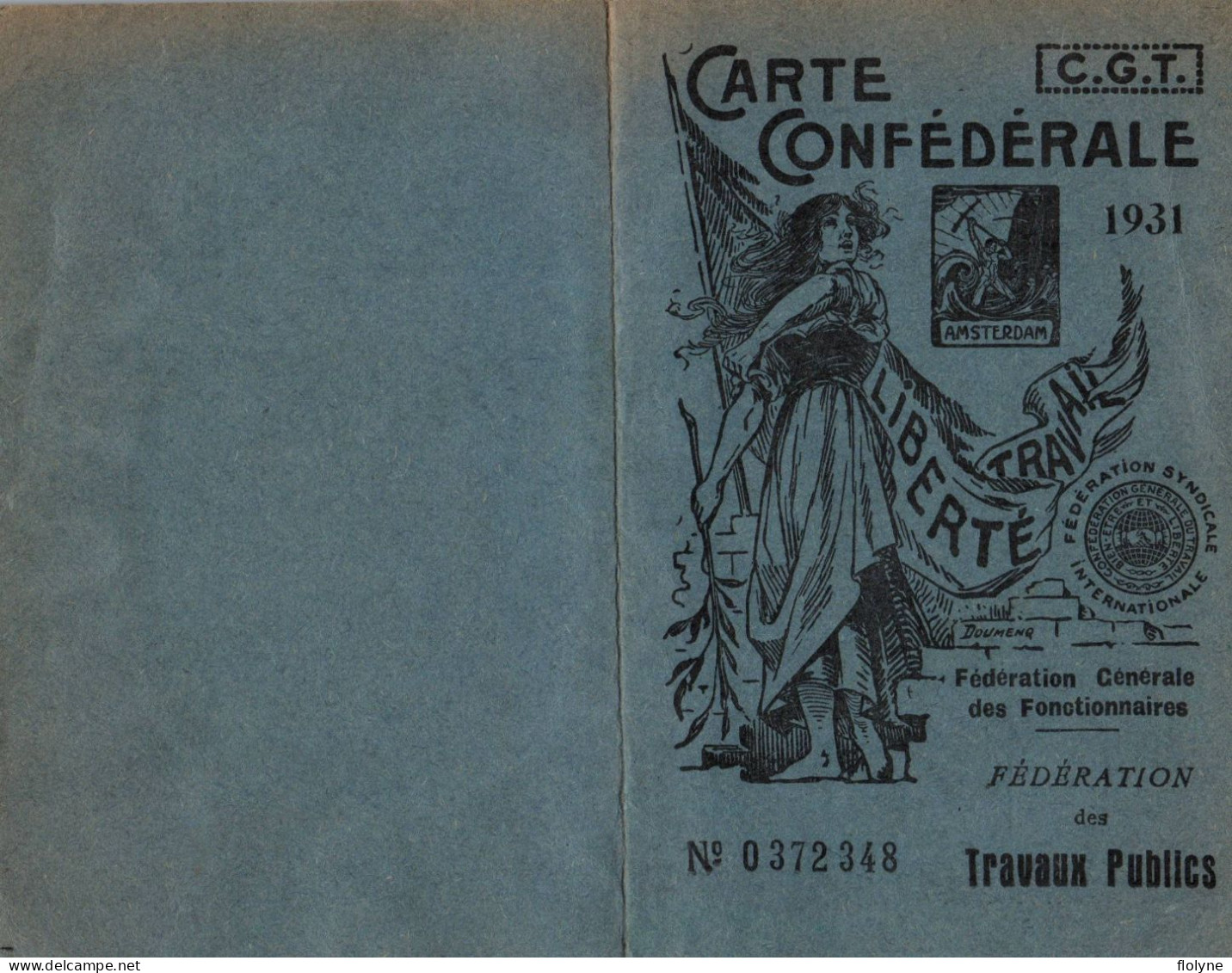 Politique - Document Ancien - Carte Confédérale CGT 1931 - Syndicat Syndicalisme - Eventi