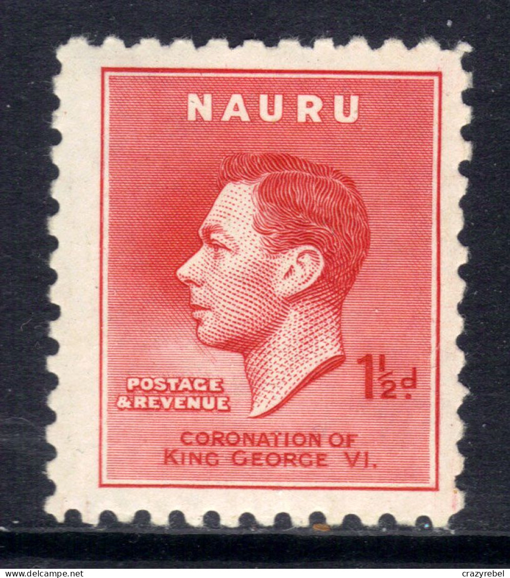 Naura 1937 KGV1 1 1/2d Scarlet MM Coronation SG 44 ( H860 ) - Nauru
