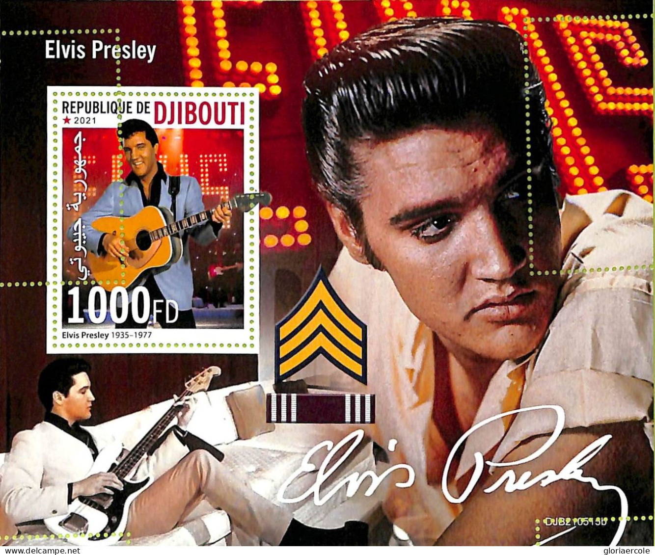 A7491 - DJIBOUTI - ERROR MISPERF Stamp Sheet - 2021 - Music Elvis Presley - Elvis Presley