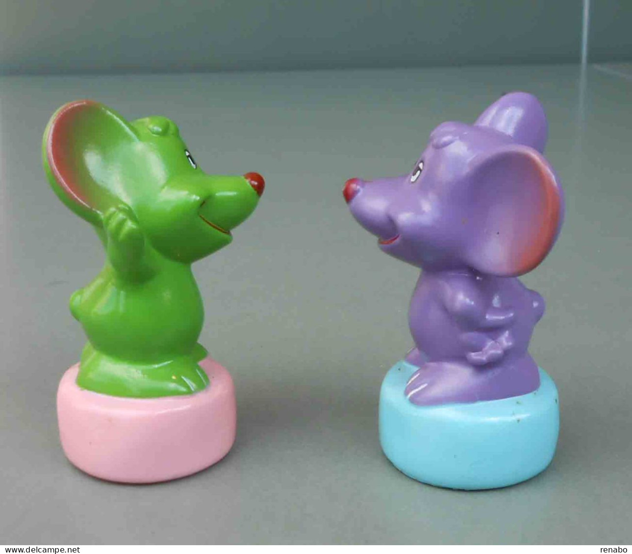 Coppia Di Topi Colorati, Pair Of Colored Mice; Rubber. Temperamatite, Pencil-sharpener, Taille Crayon, Anspitzer. - Autres & Non Classés