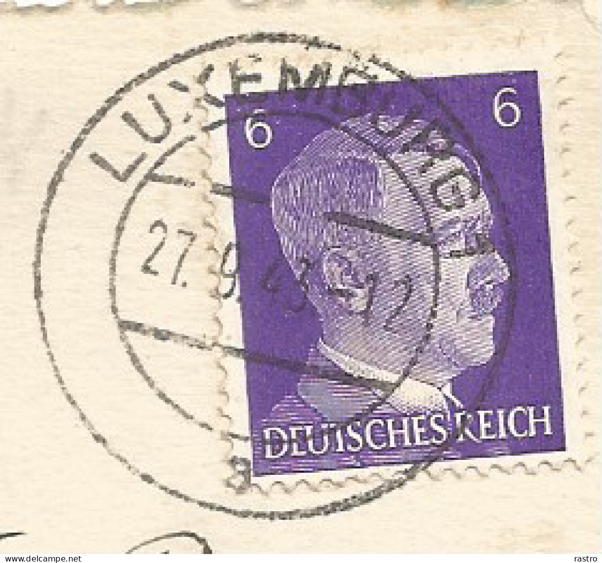 N° 785 D'Allemagne (Hitler , 6 Pf Violet) Sur Carte-vue De Luxembourg à Bonnevoie (1943) - 1940-1944 German Occupation