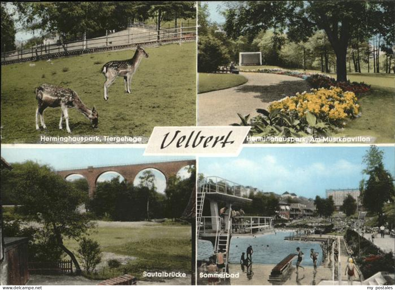 41194987 Velbert HErminghauspark, Tiergehege, Sommerbad, Sautalbruecke Velbert - Velbert