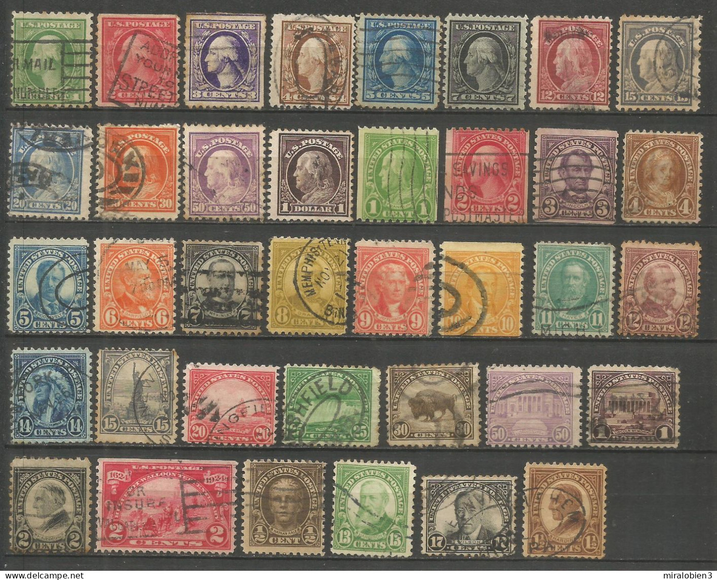 ESTADOS UNIDOS CONJUNTO DE SELLOS USADOS DE LOS AÑOS 1916-1925 - Used Stamps