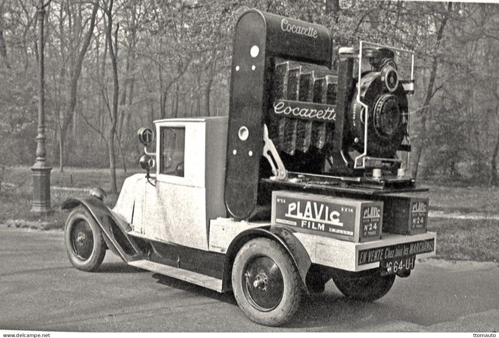 Renault Camion De Publicité Pour PLAVIC Film Cocacette Sur Le Tour De France 1930  -  15x10cms  PHOTO - Camions & Poids Lourds